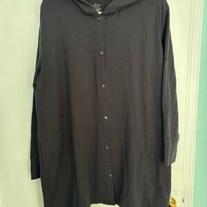 Cuddl Duds Black Comfortwear shacket tunic length 1X